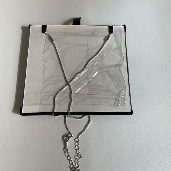 .925 Sterling silver necklace/ March birthstone necklace - Picture 3 of 3